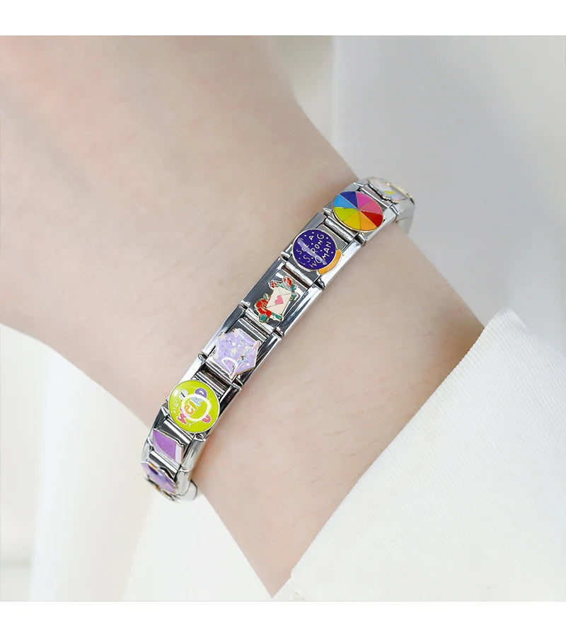 Hapiship 2024, regalo para mujer, libro de café fresco, abalorios italianos, cuentas de eslabones aptas para pulsera de acero inoxidable de 9mm, joyería DJ1349-A