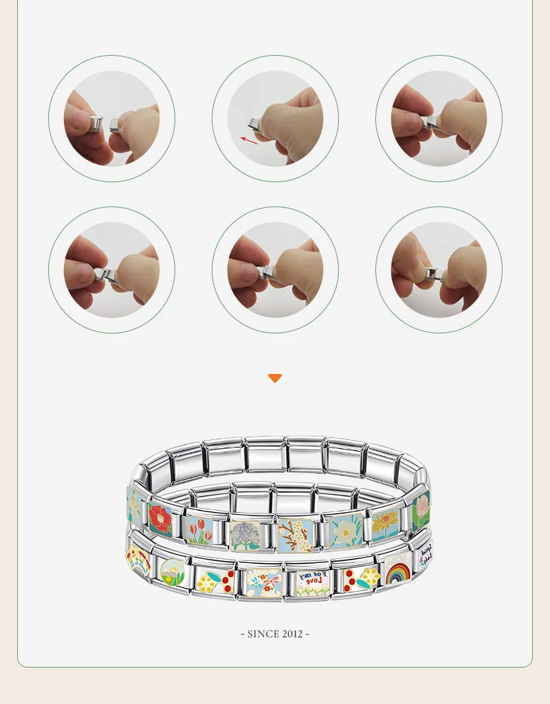 Hapiship 2025, venta al por mayor, Luna, corazón, estrella, abalorio italiano apto para pulsera de acero inoxidable de 9mm, envío directo, joyería para mujer DJ1443