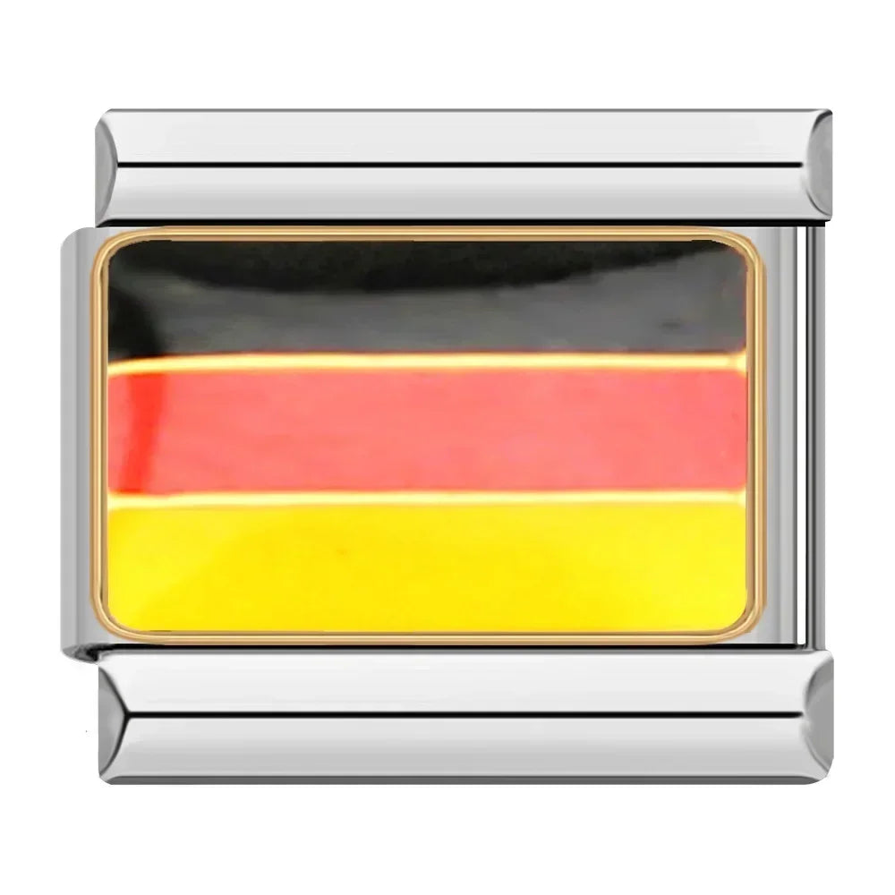 Hapiship-abalorio italiano con bandera nacional del mundo, Margarita Original, compatible con pulsera de 9mm, fabricación de joyas de acero inoxidable DJ046