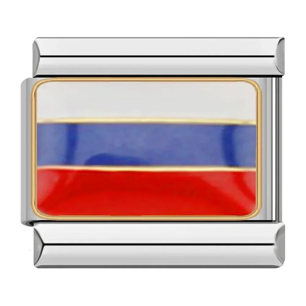 Hapiship-abalorio italiano con bandera nacional del mundo, Margarita Original, compatible con pulsera de 9mm, fabricación de joyas de acero inoxidable DJ046