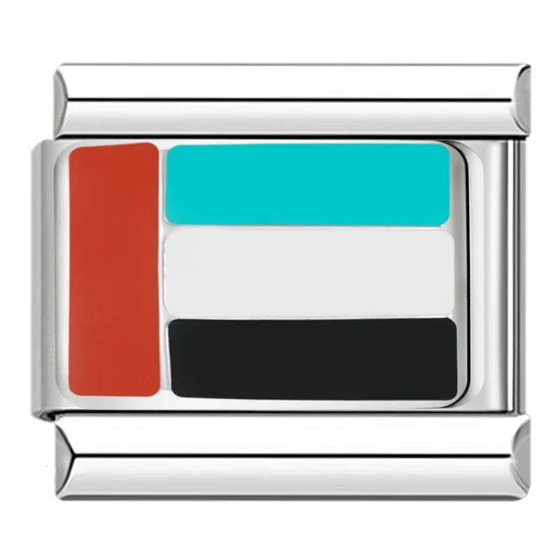 Hapiship-abalorio italiano con bandera nacional del mundo, Margarita Original, compatible con pulsera de 9mm, fabricación de joyas de acero inoxidable DJ046