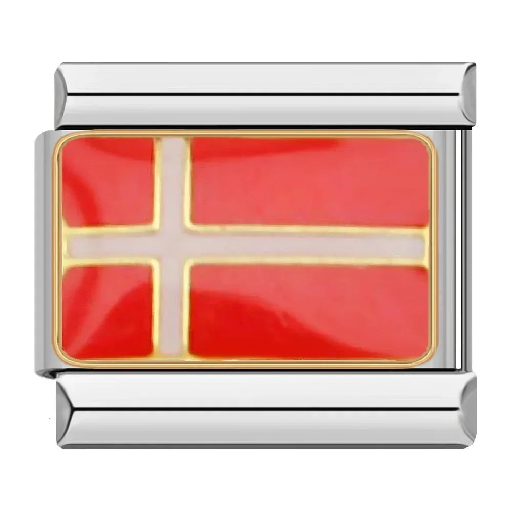 Hapiship-abalorio italiano con bandera nacional del mundo, Margarita Original, compatible con pulsera de 9mm, fabricación de joyas de acero inoxidable DJ046