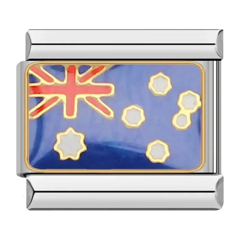 Hapiship-abalorio italiano con bandera nacional del mundo, Margarita Original, compatible con pulsera de 9mm, fabricación de joyas de acero inoxidable DJ046