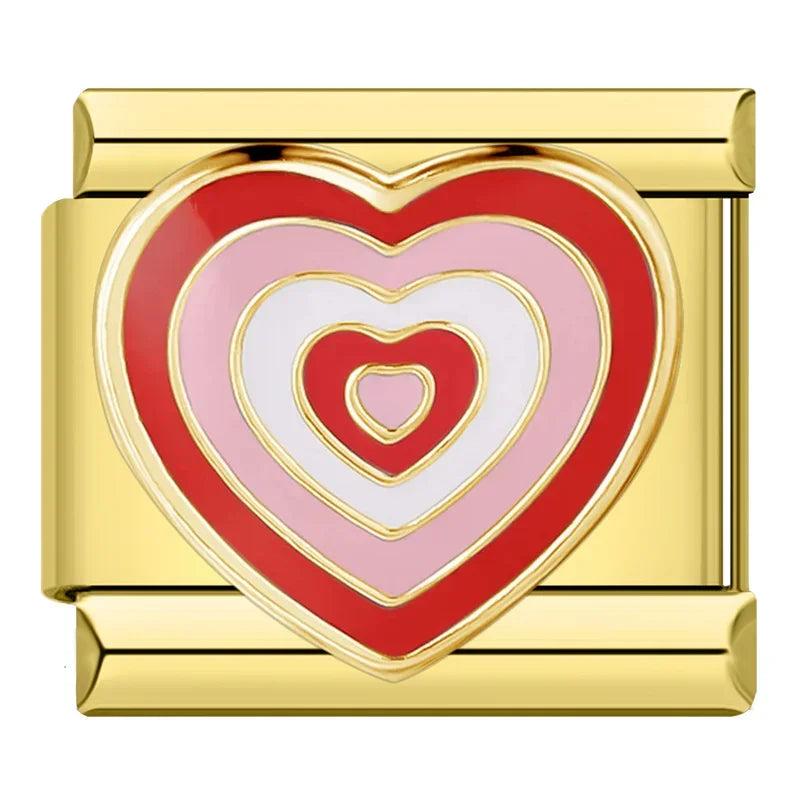 Hapiship moda flor cereza corazón Kiss Me pimienta dorado italiano encanto enlaces ajuste 9mm pulsera Envío Directo joyería DJ1373-B
